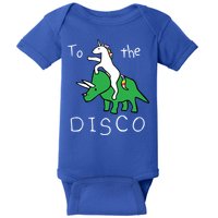 To The Disco 80s Party Unicorn Dino Disco Baby Bodysuit