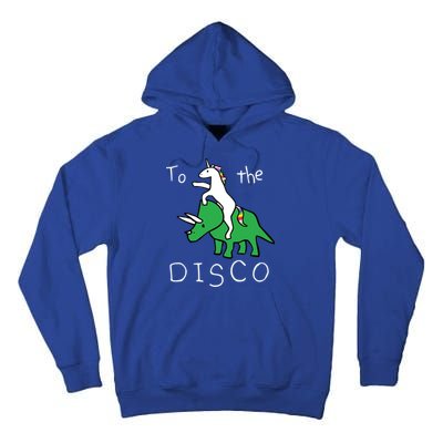 To The Disco 80s Party Unicorn Dino Disco Tall Hoodie