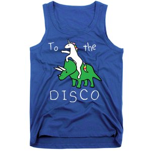 To The Disco 80s Party Unicorn Dino Disco Tank Top