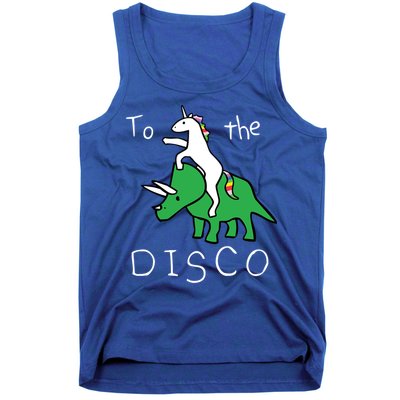 To The Disco 80s Party Unicorn Dino Disco Tank Top