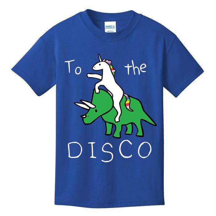 To The Disco 80s Party Unicorn Dino Disco Kids T-Shirt