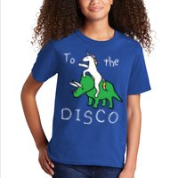 To The Disco 80s Party Unicorn Dino Disco Kids T-Shirt