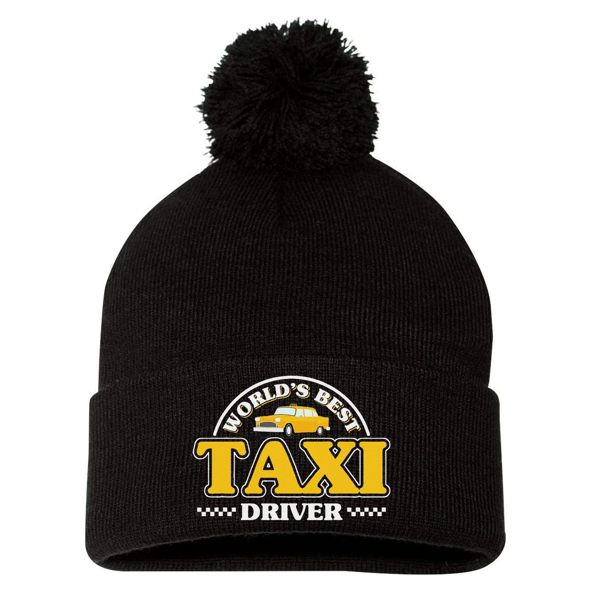 Taxi Taxi Driver Pom Pom 12in Knit Beanie