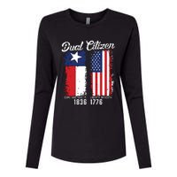 True Texan Dual Citizen Love Texas And America Womens Cotton Relaxed Long Sleeve T-Shirt