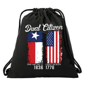 True Texan Dual Citizen Love Texas And America Drawstring Bag