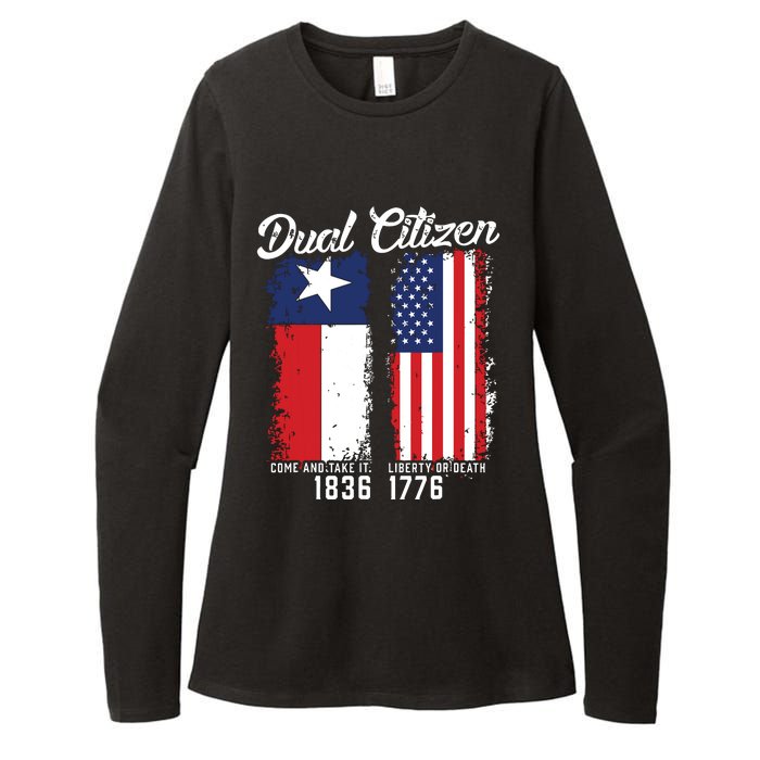 True Texan Dual Citizen Love Texas And America Womens CVC Long Sleeve Shirt