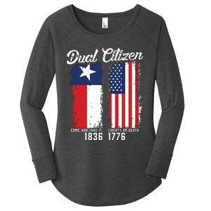 True Texan Dual Citizen Love Texas And America Women's Perfect Tri Tunic Long Sleeve Shirt