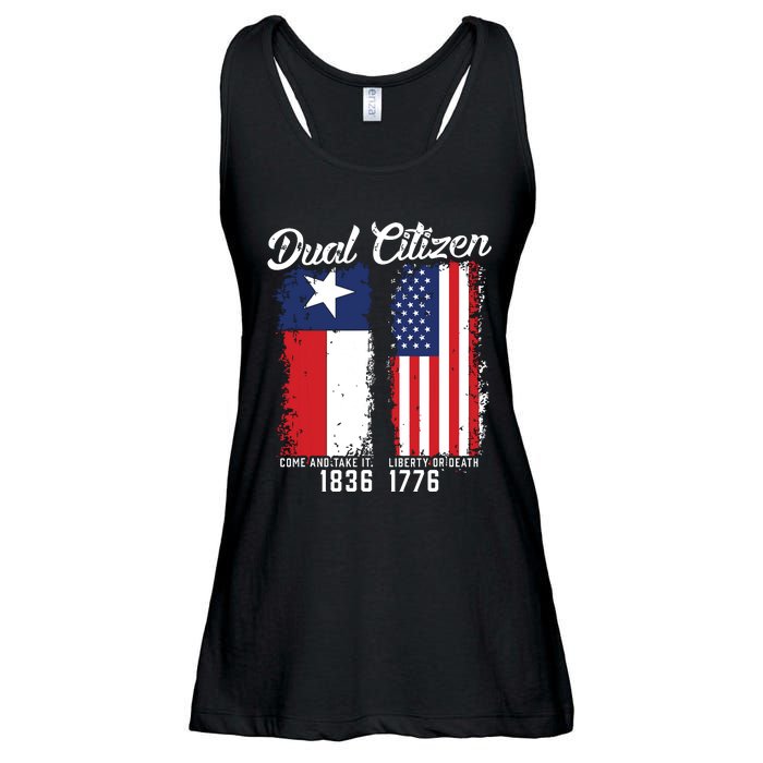 True Texan Dual Citizen Love Texas And America Ladies Essential Flowy Tank