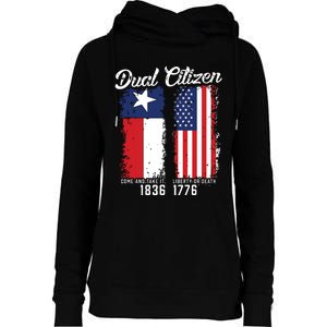 True Texan Dual Citizen Love Texas And America Womens Funnel Neck Pullover Hood