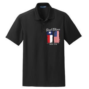 True Texan Dual Citizen Love Texas And America Dry Zone Grid Polo