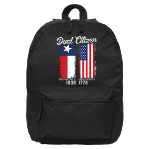 True Texan Dual Citizen Love Texas And America 16 in Basic Backpack