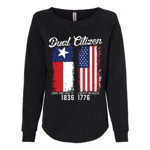 True Texan Dual Citizen Love Texas And America Womens California Wash Sweatshirt