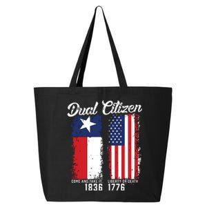 True Texan Dual Citizen Love Texas And America 25L Jumbo Tote