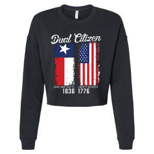 True Texan Dual Citizen Love Texas And America Cropped Pullover Crew