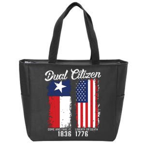 True Texan Dual Citizen Love Texas And America Zip Tote Bag