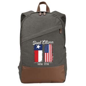 True Texan Dual Citizen Love Texas And America Cotton Canvas Backpack