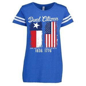 True Texan Dual Citizen Love Texas And America Enza Ladies Jersey Football T-Shirt