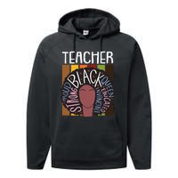 Teacher Thanksgiving Day Retro Afro Queen Black History Performance Fleece Hoodie