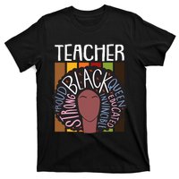 Teacher Thanksgiving Day Retro Afro Queen Black History T-Shirt