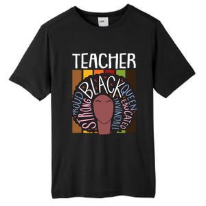 Teacher Thanksgiving Day Retro Afro Queen Black History Tall Fusion ChromaSoft Performance T-Shirt