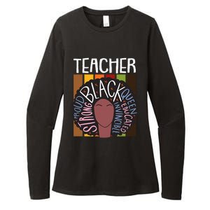 Teacher Thanksgiving Day Retro Afro Queen Black History Womens CVC Long Sleeve Shirt