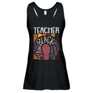 Teacher Thanksgiving Day Retro Afro Queen Black History Ladies Essential Flowy Tank