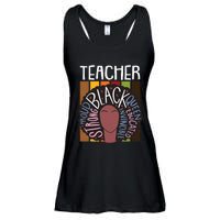 Teacher Thanksgiving Day Retro Afro Queen Black History Ladies Essential Flowy Tank