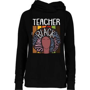 Teacher Thanksgiving Day Retro Afro Queen Black History Womens Funnel Neck Pullover Hood