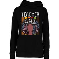 Teacher Thanksgiving Day Retro Afro Queen Black History Womens Funnel Neck Pullover Hood