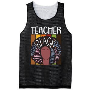 Teacher Thanksgiving Day Retro Afro Queen Black History Mesh Reversible Basketball Jersey Tank