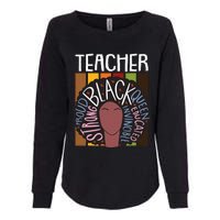 Teacher Thanksgiving Day Retro Afro Queen Black History Womens California Wash Sweatshirt