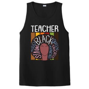 Teacher Thanksgiving Day Retro Afro Queen Black History PosiCharge Competitor Tank