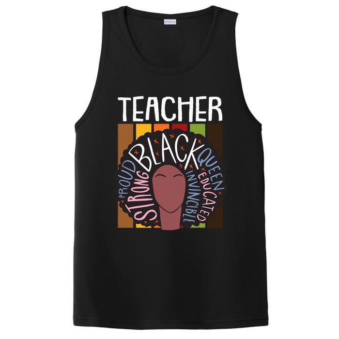 Teacher Thanksgiving Day Retro Afro Queen Black History PosiCharge Competitor Tank