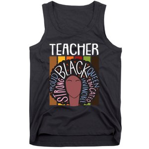 Teacher Thanksgiving Day Retro Afro Queen Black History Tank Top