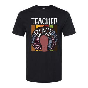 Teacher Thanksgiving Day Retro Afro Queen Black History Softstyle CVC T-Shirt