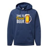 Time To Drink Beer Performance Fleece Hoodie