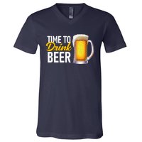 Time To Drink Beer V-Neck T-Shirt