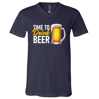 Time To Drink Beer V-Neck T-Shirt