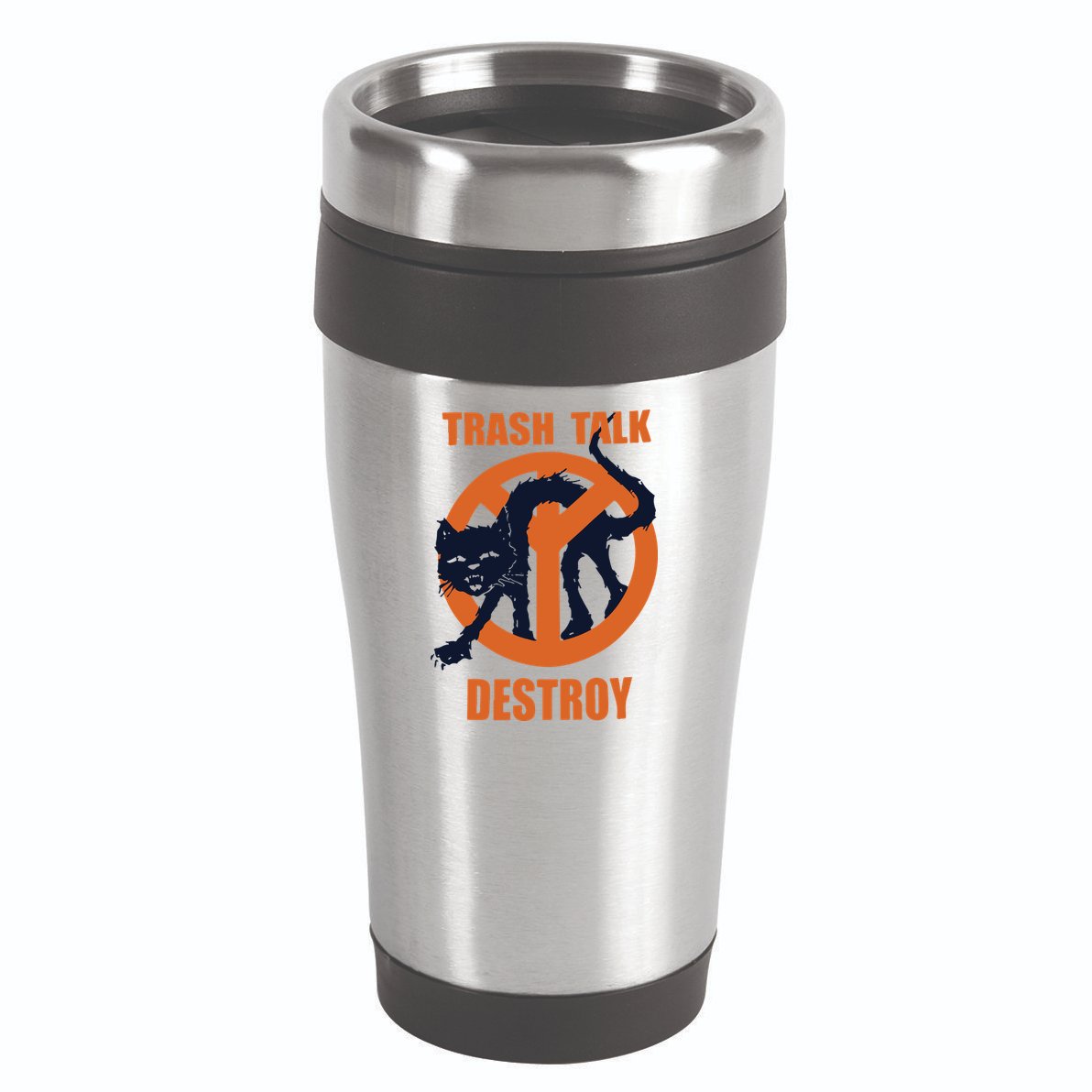 Trash Talk Destroy Black Cat 16oz Travel Tumbler