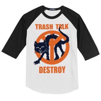 Trash Talk Destroy Black Cat Kids Colorblock Raglan Jersey