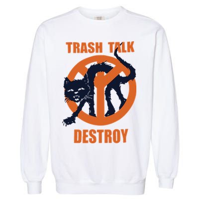 Trash Talk Destroy Black Cat Garment-Dyed Sweatshirt
