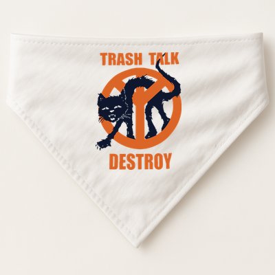 Trash Talk Destroy Black Cat USA-Made Doggie Bandana