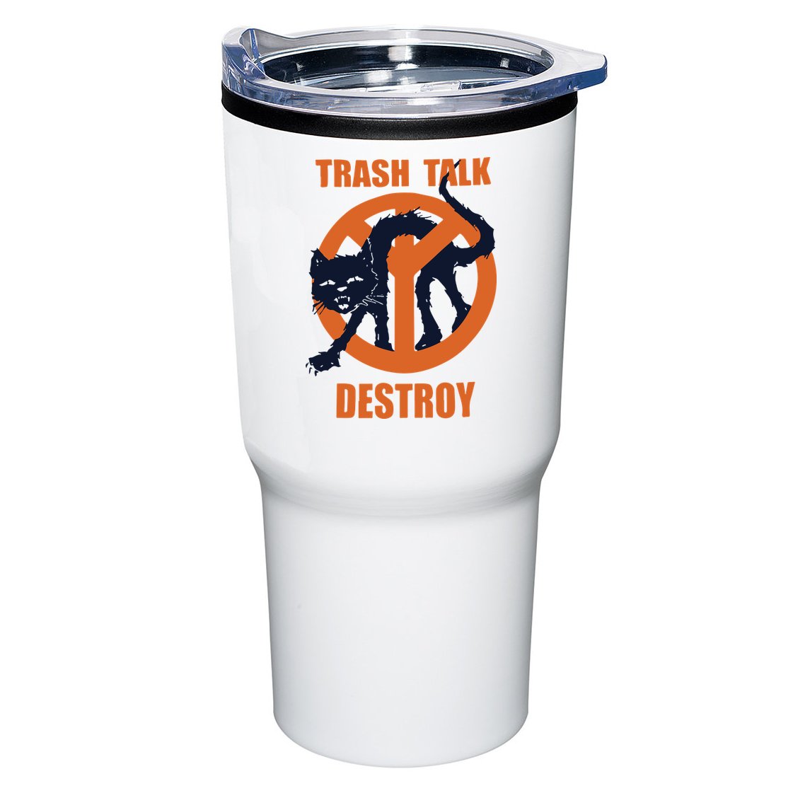 Trash Talk Destroy Black Cat Tumbler