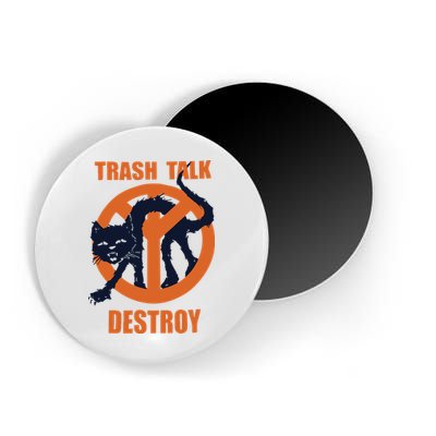 Trash Talk Destroy Black Cat Magnet