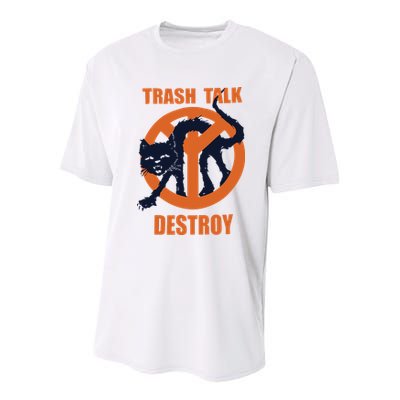 Trash Talk Destroy Black Cat Youth Performance Sprint T-Shirt
