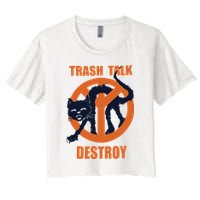 Trash Talk Destroy Black Cat Crop Top