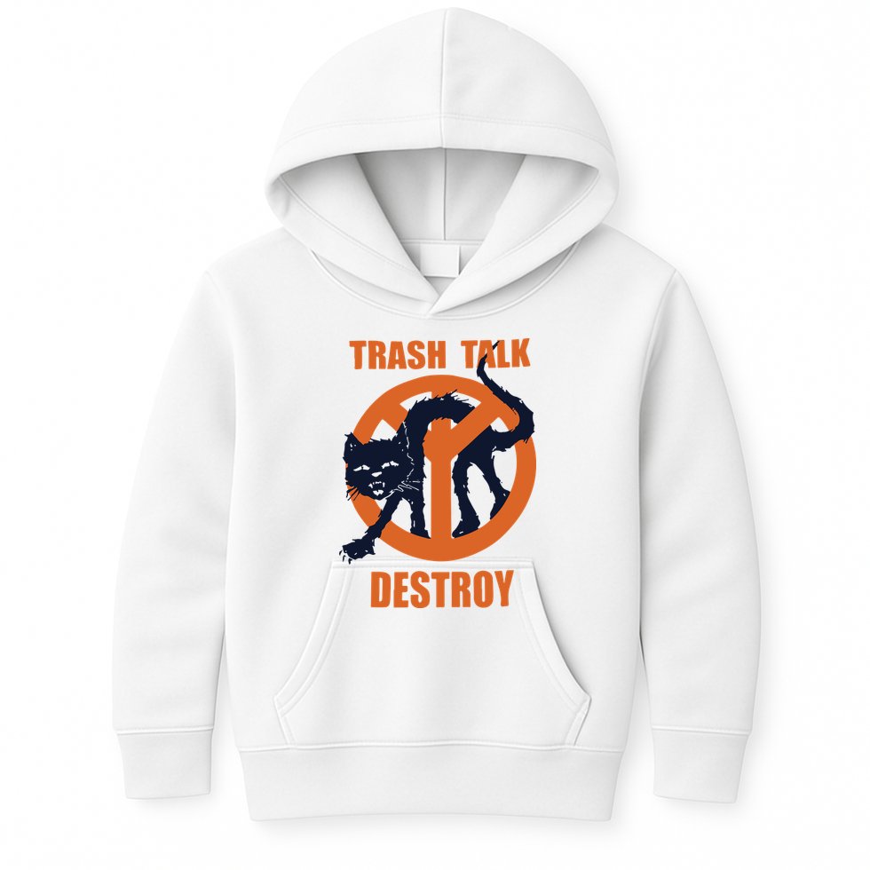 Trash Talk Destroy Black Cat Kids Hoodie