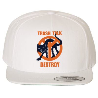 Trash Talk Destroy Black Cat Wool Snapback Cap