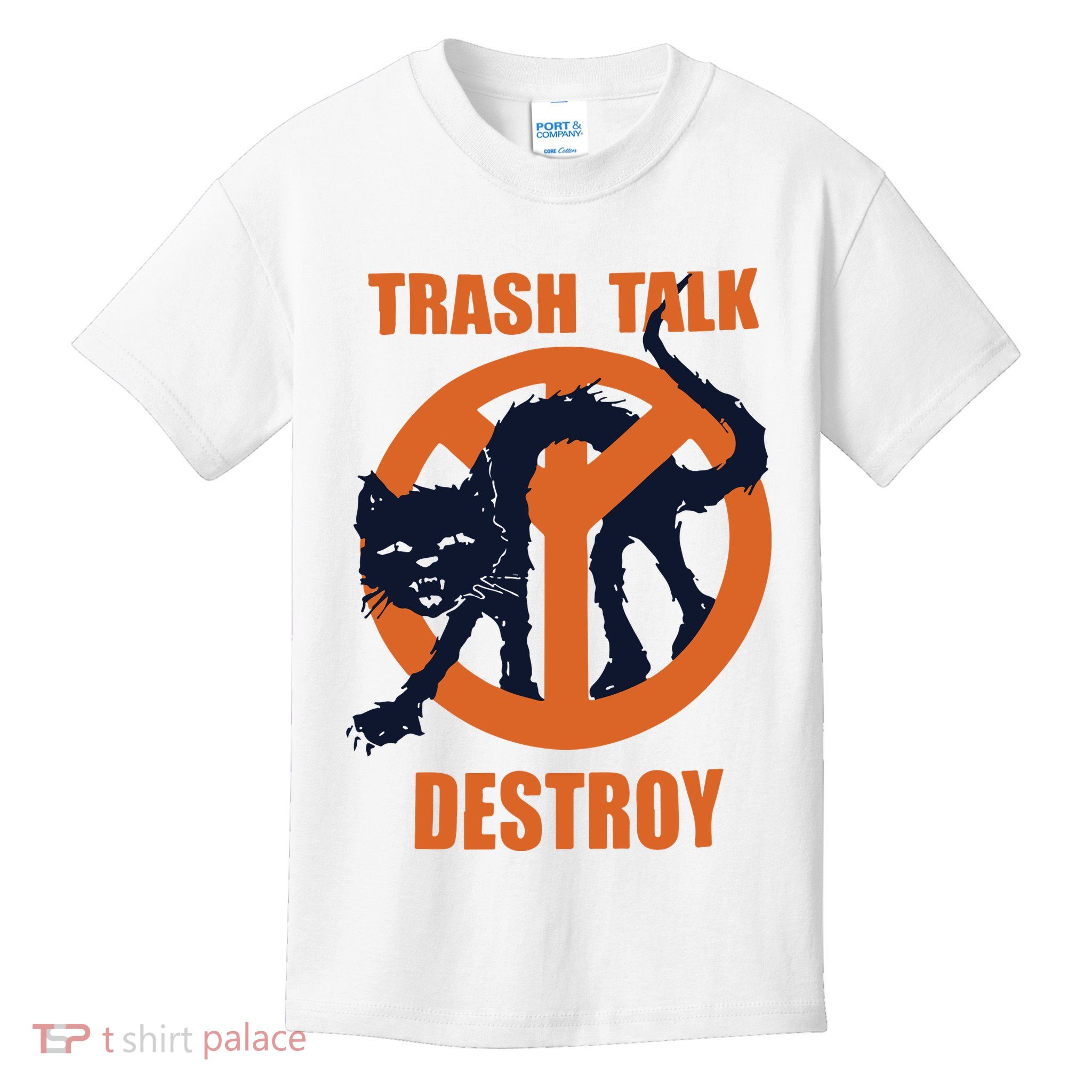 Trash Talk Destroy Black Cat Kids T-Shirt