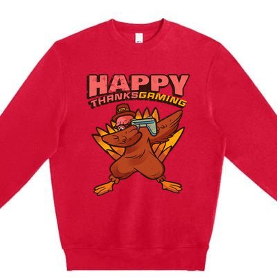 Thanksgiving Turkey Dab Dance Premium Crewneck Sweatshirt